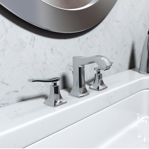 hansgrohe 31073001 Metric C Widespread Faucet 100 with Pop-Up Drain in Chrome Finish