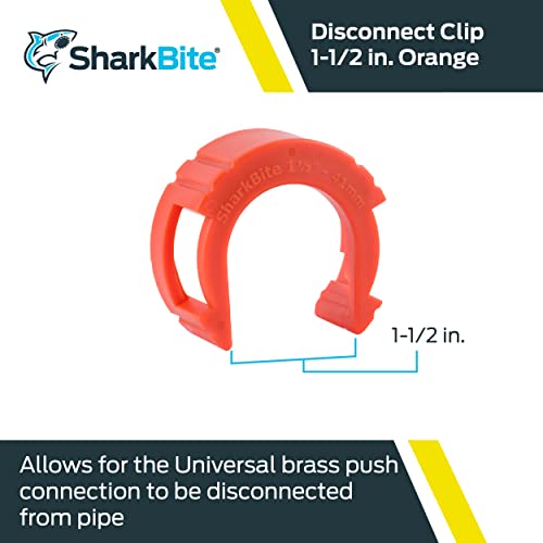 Red Sharkbite 1-1/2 in. disconnect tool with curved handles and center opening for pipe connection.