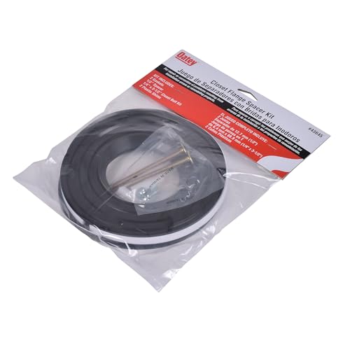 Black rubber closet flange spacer with bolts, gaskets and shims packaged in clear plastic with red and white product label.