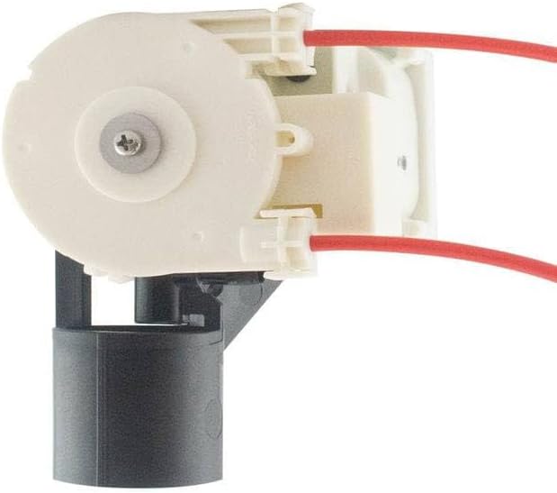 Cream and dark gray auto flush unit with circular sensor, red wires, and cylindrical base component.