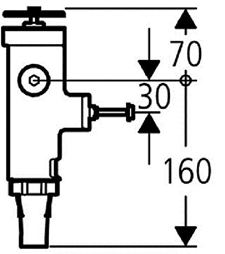 Grohe Rondo wall-mounted toilet flush valve with chrome finish and dimension specifications diagram.