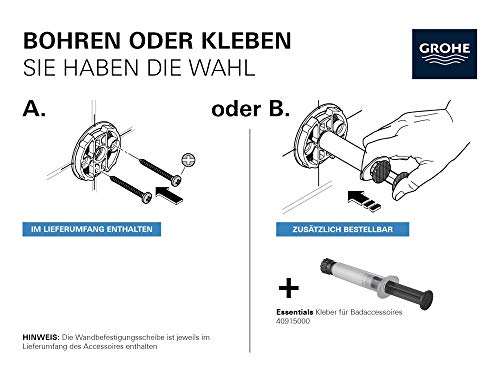 Grohe Baucosmopolitan 40463001 Toilet Brush Set in Grohe Chrome