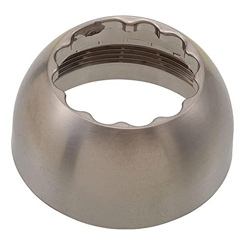 Stainless steel bonnet cap with dome shape and central opening for faucet assembly.