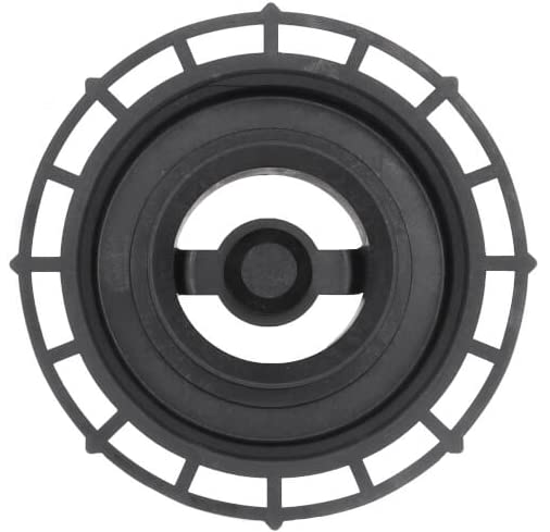 Black plastic bonnet assembly with segmented outer ring and center hub, 1 inch size.