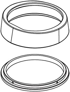 Chrome finish base ring and gasket component shown from two angles.