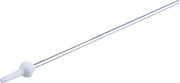 Chrome-finish horizontal rod with white handle connection point on left end.