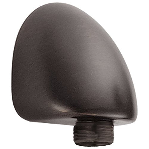 Matte black curved wall elbow with threaded connection for hand shower attachment.