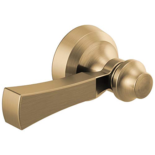 Brushed champagne bronze tank lever with cylindrical handle and curved mounting plate.