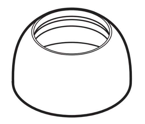 Rounded metal bonnet cap with threaded opening in stainless steel finish.