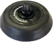 Black rubber backing pad with threaded center bolt and "3(Twb)(2mm) Polishing Ori" text molded on surface.