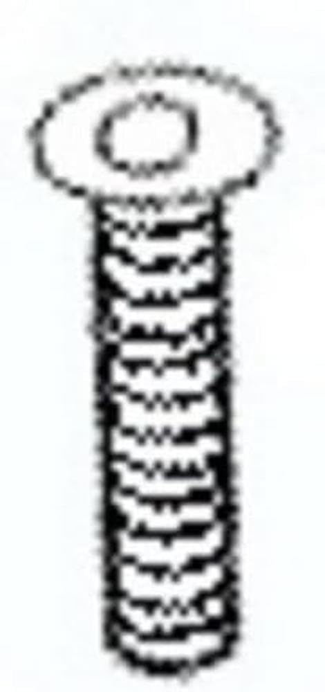 Chrome set screw with wide circular head and threaded shaft for blade handle assembly.