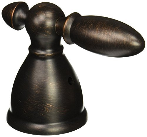 Venetian bronze metal lever handle with oval-shaped handles and conical base for transfer valve installation.