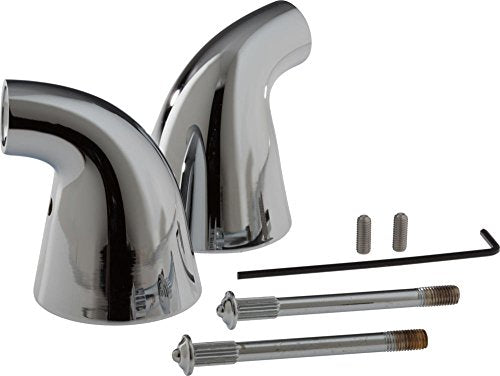 Chrome metal lever handles for roman tub faucet with mounting hardware and bolts included.