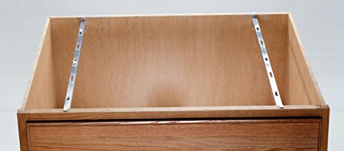 Wooden cabinet frame with metal undermount sink brackets installed on interior sides.