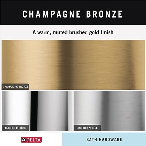 Champagne bronze robe hook with brushed gold finish and curved hook arm.