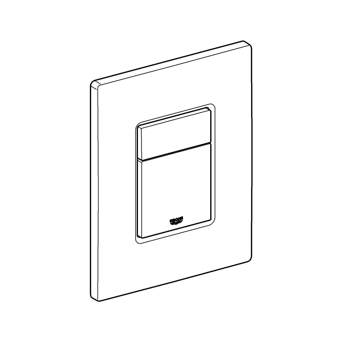 Grohe Skate brushed nickel rectangular wall plate with dual horizontal button design.