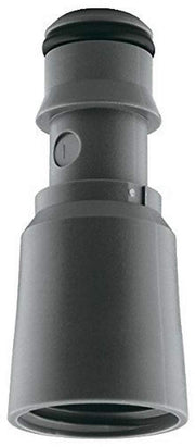 Chrome shower nipple connector with black rubber seal rings and threaded end for plumbing installation.