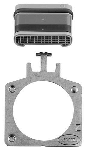 Grohe chrome flow control repair part with grey metal mounting bracket and mesh aerator component.