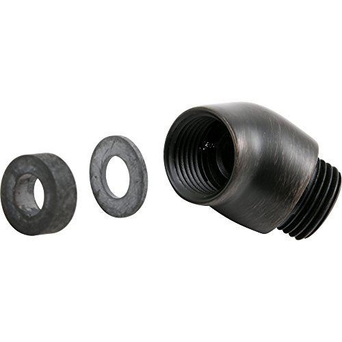 Venetian bronze hand shower elbow with two rubber washers shown separately.