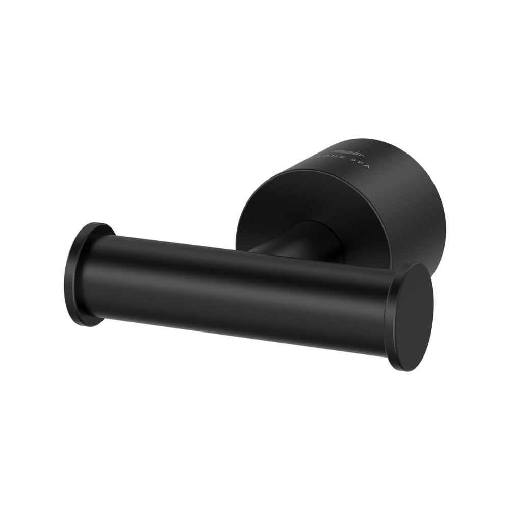 Grohe Atrio towel hook in brushed nickel with cylindrical bar and circular wall mount.