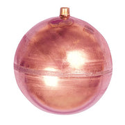Copper spherical float with female thread connection at top, approximately 4 inches diameter.