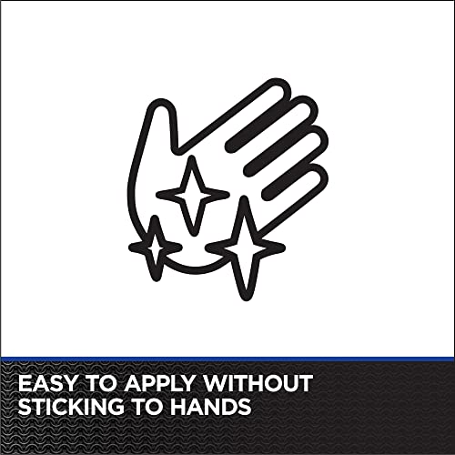 Tan plumber's putty sealant container with icon showing hand and sparkles indicating easy application.