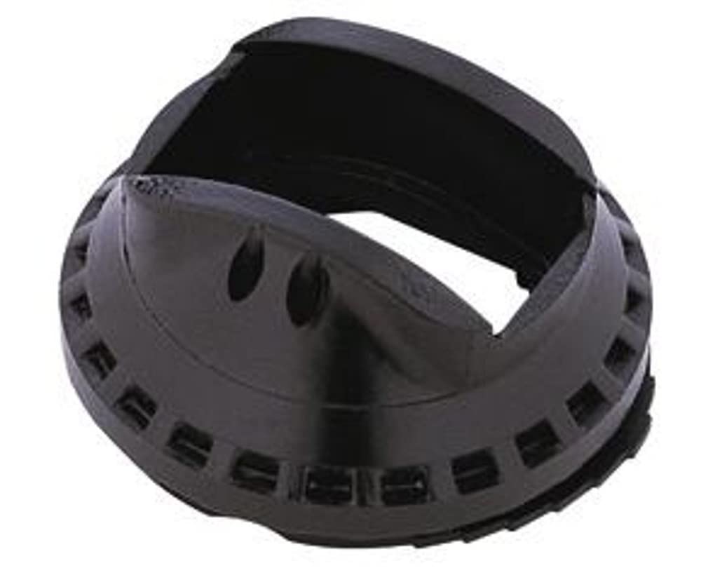 Chrome temperature limiter cartridge with dark gray plastic collar and adjustment markings around the base.