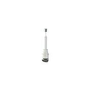 Grohe servo discharge valve with white plastic body, matte chrome top fitting, and black rubber seal ring at base.