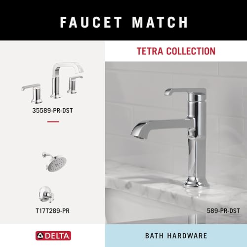 Chrome robe hook with curved arm and angled hook end mounted on white tile wall.