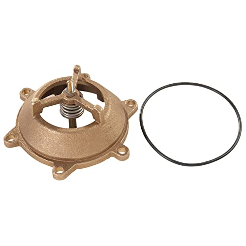 Bronze bonnet assembly with internal spring mechanism and black rubber gasket ring for 1-1/2 to 2 inch valve.