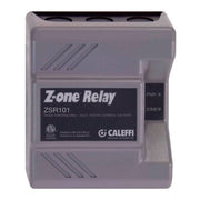 Caleffi Z-One Relay ZSR103 zone pump control with three terminal connections and power indicator light.