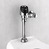 Chrome flush valve retrofit kit with metal components and mounting hardware.