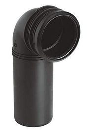 Chrome-finish PP-outlet elbow connector with 90-degree bend and threaded coupling collar.