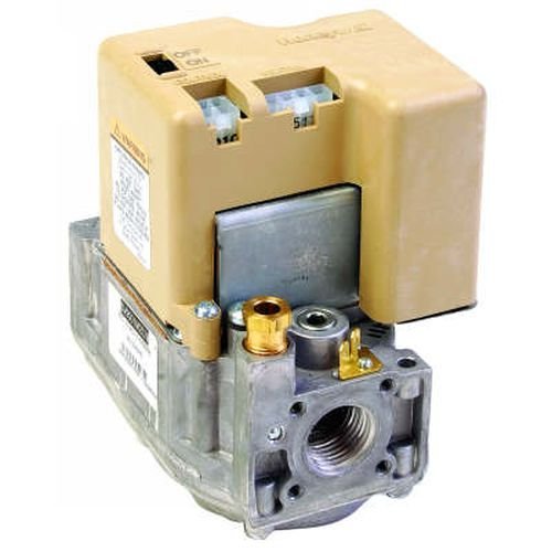 Honeywell SV9601M4571 SmartValve control with tan housing, metal valve body, and internal components visible.