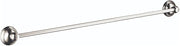 Polished nickel 24-inch towel bar with spherical end caps and horizontal rail.