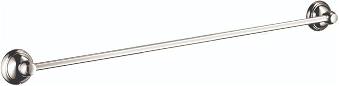 Polished nickel 24-inch towel bar with spherical end caps and horizontal rail.