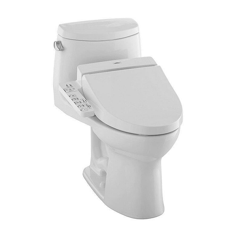 TOTO ULTRAMAX One-Piece Elongated Toilet with Bidet Seat 1.28 GPF in Cotton White - CST604CEFGAT40#01