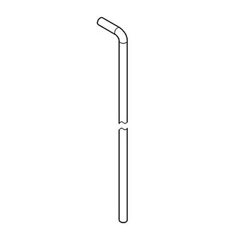 Chrome lift rod with angled top and connector joint for sink drain assembly.