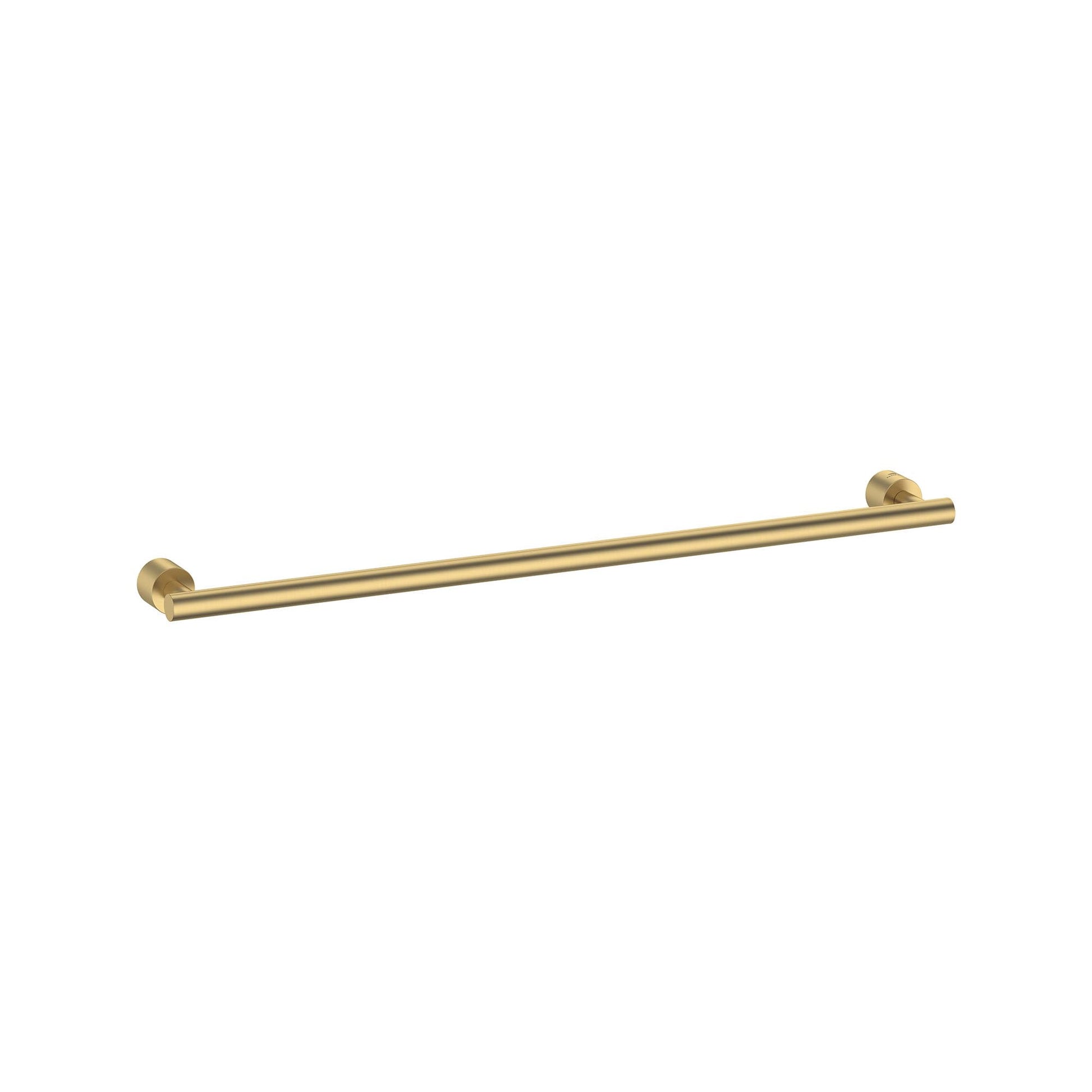 Grohe Atrio brushed gold towel rail with round wall-mounted brackets at each end.