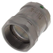 Viega MegaPress 2 press adapter with female threaded connection and green indicator dot on zinc-nickel coated carbon steel fi