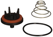 Backflow check repair kit components including rubber diaphragm, spring, and seal ring.