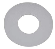 Gray rubber flush valve seal gasket with central circular opening.