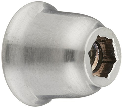 Stainless steel cylindrical finial with brushed finish and square mounting socket on one end.