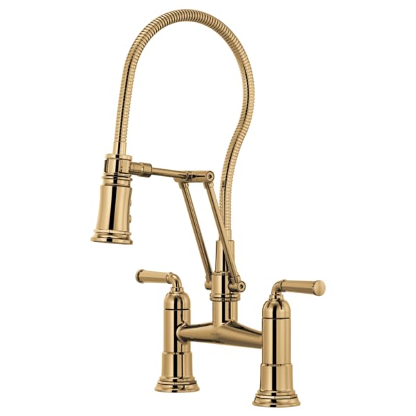 Brizo Rook Articulating Bridge Faucet with Finished Hose