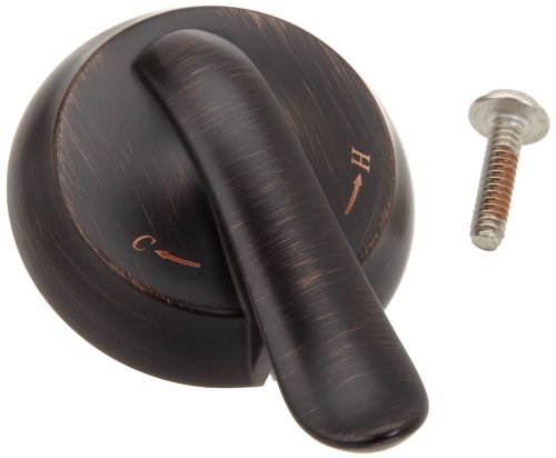 Venetian bronze temperature control knob with handle lever and mounting screw.