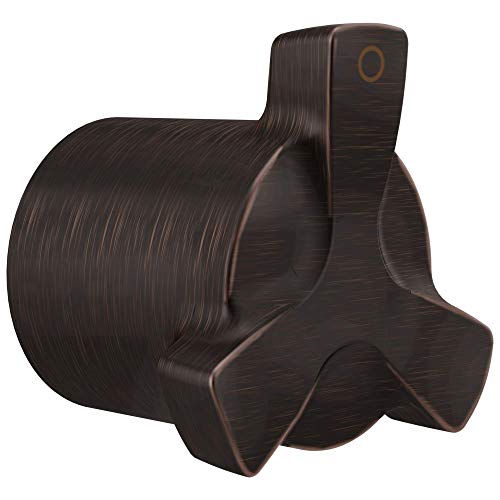 Venetian bronze shower head holder with integrated diverter and textured finish surface.