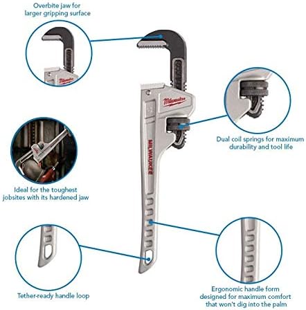 Milwaukee 14 inch Aluminum Self-Adjusting Pipe Wrench - 48-22-7414