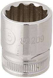 Chrome aerator with ridged interior chamber and numbered base marking.