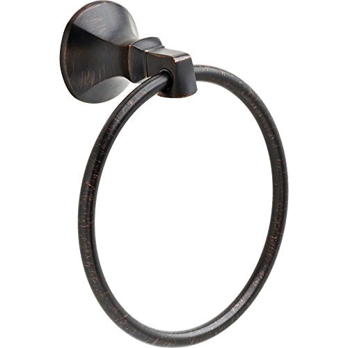 Bronze towel ring with circular loop and round wall-mounted base plate.