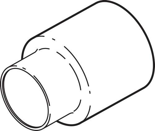 Champagne bronze cylindrical trim sleeve for tub and shower installation with flanged connection end.